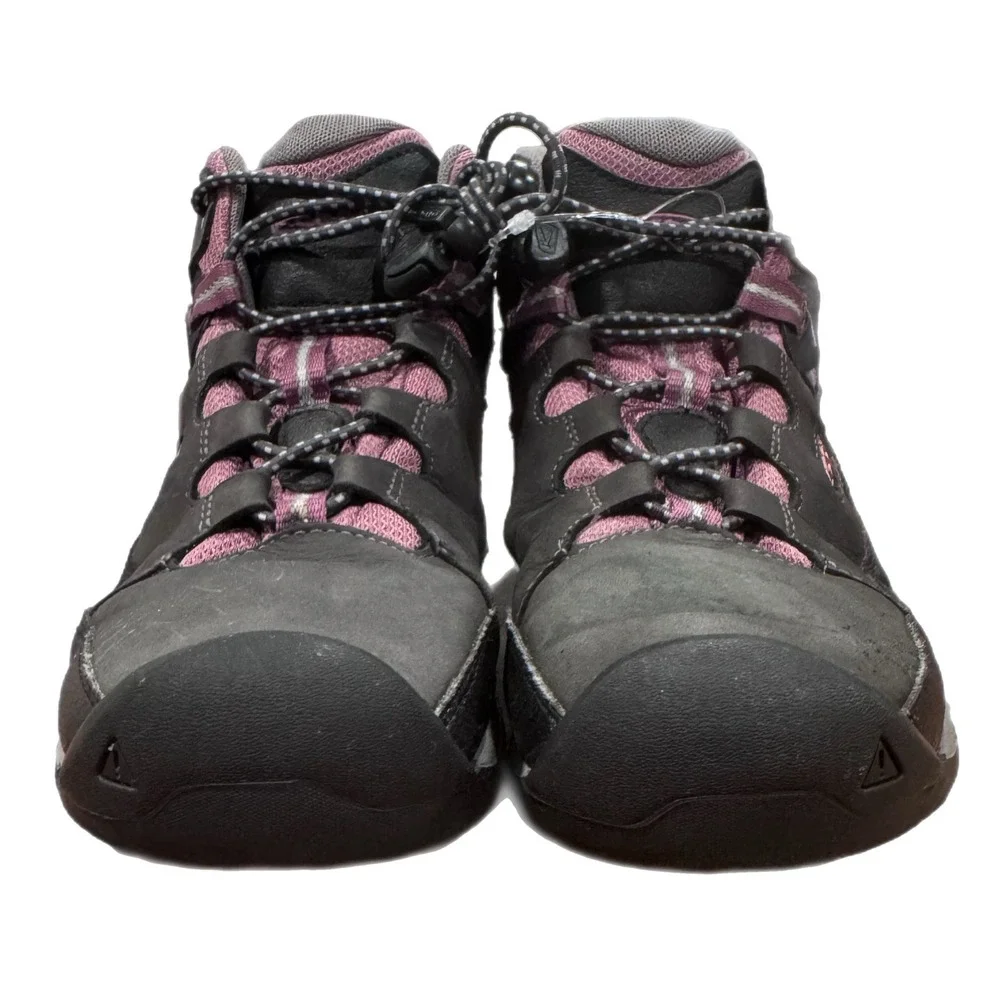 Keen Targhee Mid Waterproof Hiking Boots Kids Size 4 Grey Pink 1020131